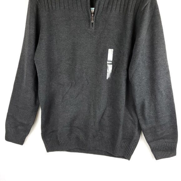 Covington Sweater Men XL Pullover 1/4 Zip Black Heather Knit Dadcore Grandpacore - Picture 4 of 16